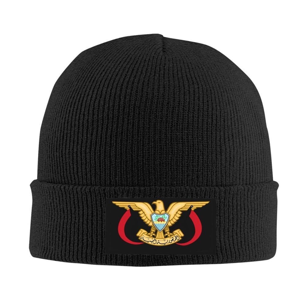 7348 Yemen Yemeni Yemenian Flag Emblem Stretchy Knit Beanie Hat Unisex Warm - Picture 2 of 7